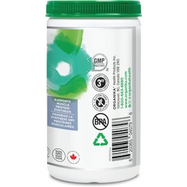 Organika Canadian-Made Glycine Powder - Proteinogenic Amino Acid - Aids Protein Synthesis, Collagen Formation, Joint and Muscle Health, Calming Effect - 450g