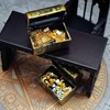 Miniature Treasure Chest Set with Gold Bars and Coins, Dollhouse