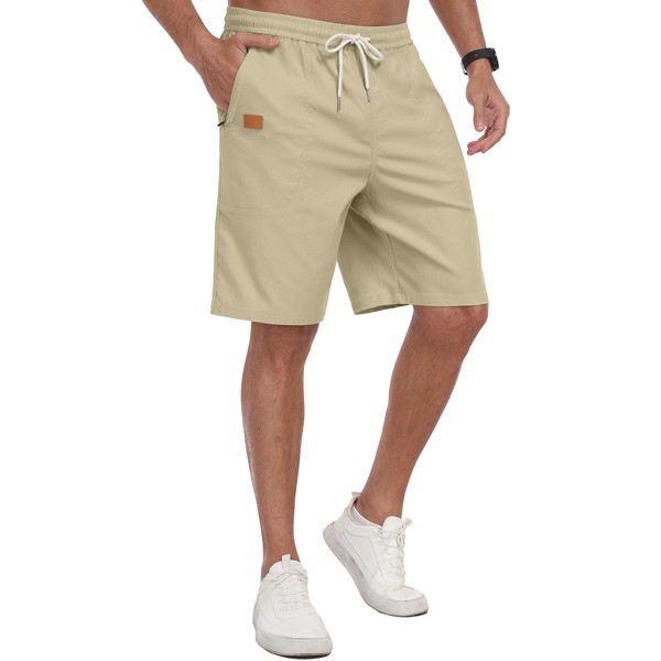 IWOLLENCE Shorts for Men UK with Zip Pockets and Elasticated