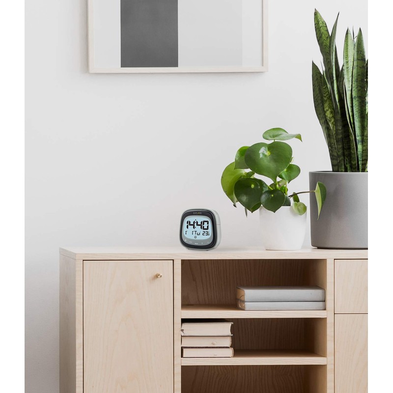 EXPLORE SCIENTIFIC Schwarz RDC-3006 Wecker, Touch-Key, Innentemperatur, Funksteuerung, Kalender, Touch-Steuerung,