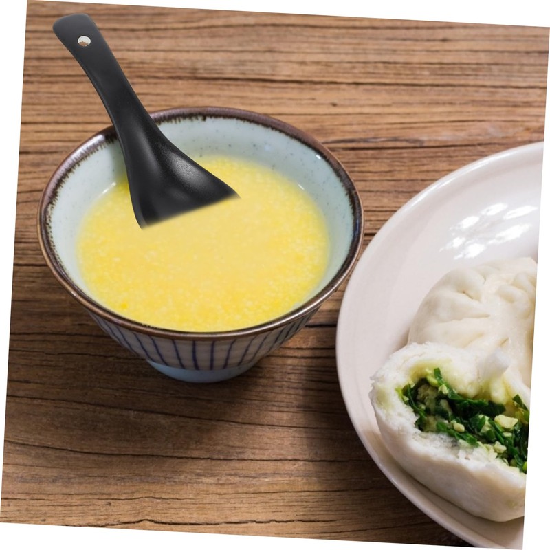 Alipis Smooth Ceramic Soup Spoons 6pcs Set Rice Eating Spoons