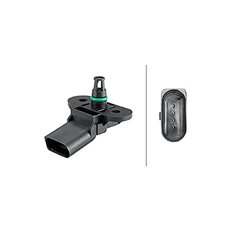 HELLA 6PP 358 152-221 Sensor, Boost Pressure - 4-Pin -