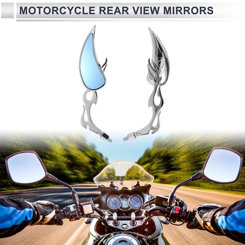 X AUTOHAUX 1 Set Universal Motorcycle Rear View Mirrors Adjustable