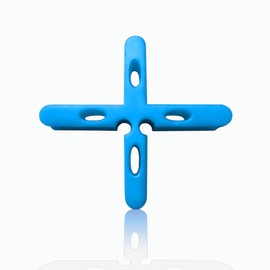 1/4 Inch Wide By 5/8 Inch High Park Thick Stone Tile Blue Spacer Outdoor Masonry Spacer Paving Stone Tile Spacer Crossed spacers kick off cracks to become T-shaped leveling spacers.