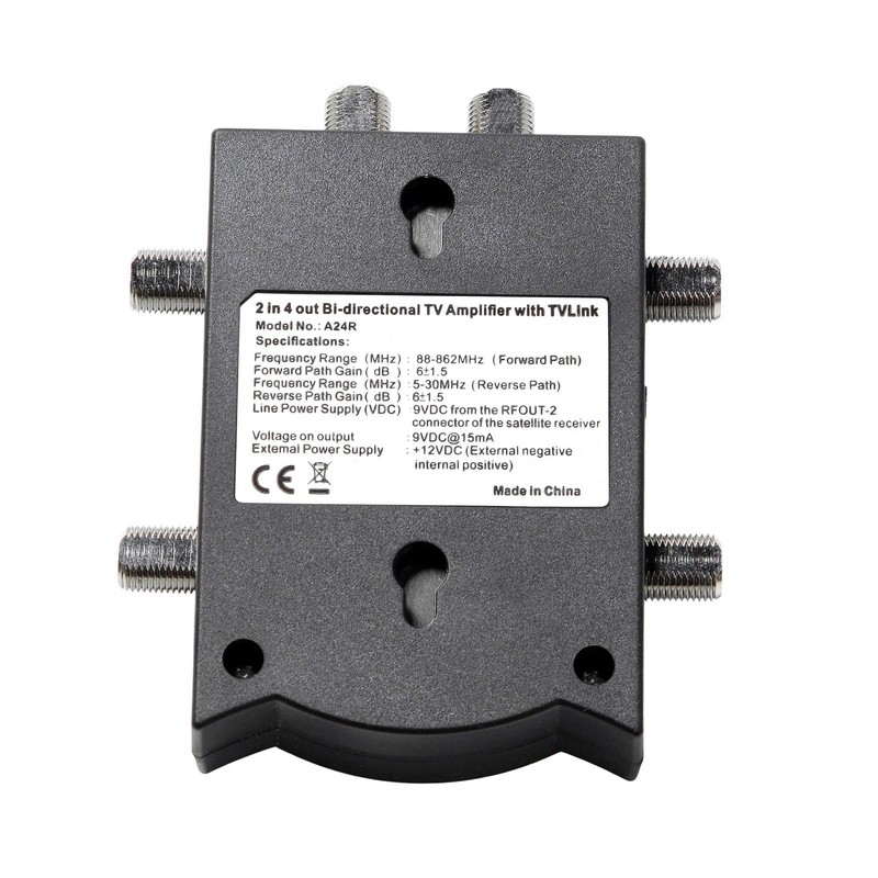 Bi-directional TV Amplifier 2 Inputs TV Antenna Signal Booster with