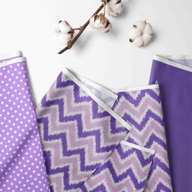 Bacati Mix and Match Nursery Fabric Storage Caddy with Handles, Purple