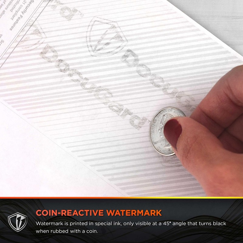 DocuGard Standard Blue Marble Middle Check, 24 lb, 8.5 x