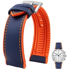 Danxancy FKM Rubber Nylon Watch Band 20mm 21mm 22mm 23mm 24mm Fluororubber Waterproof Soft Breathable Durable FKM Rubber Watch Band Universal Replacement Band Strap for Men Women