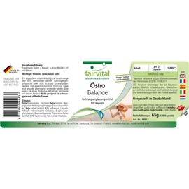 Fairvital Östro Balance - High Dose - 120 Capsules - Soy Isoflavones (Genistin, Daidzin, Glycitin) with Vitamin E