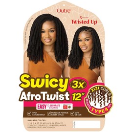 Outre X-Pression Twisted Up - Swicy Afro Twist 12" 3X (1 Pack, OFF BLACK 1B)