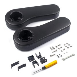 NOKINS Golf Cart Armrest with Cup Holder, Add Conjoined Support, Sturdy Without Tilting, No Drilling, for Club Car EzGo Yamaha Rear Seat Kit