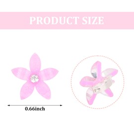 Padorul 20Pcs Mini Pink Flower Hair Clips with Rhinestones - Floral & Butterfly Hairpins Set, 4 Style Cute Hair Accessories for Women & Girls, Wedding Party Everyday Wear