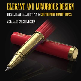 TAUXBLO Luxury Black Lacquer Rollerball Pen with 24K Gold Finish - Smooth Liquid Ink Writing Pens for Executive Office, Best Graduation Gifts for Men & Women, Professional Fancy Desiner Pen Gift Set