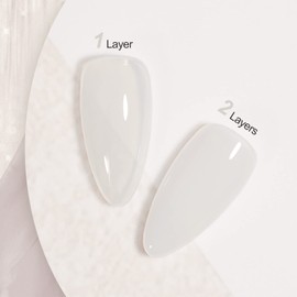 GAOY Jelly Nude Gel Nail Polish, 16ml Sheer White Translucent Soak Off Gel Polish, UV Light Cure for Nail Art DIY, 1641 Sheer White
