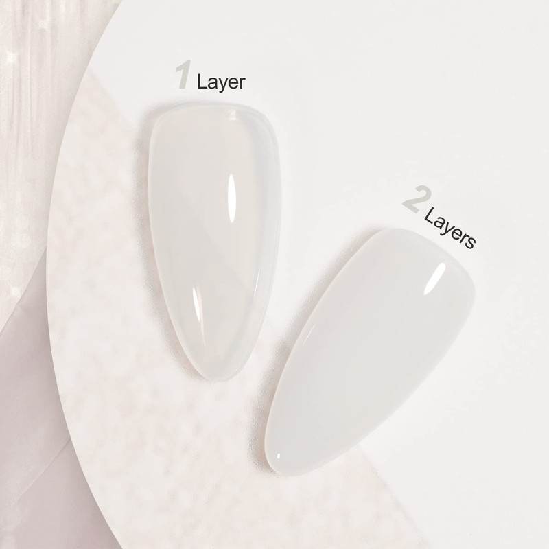 GAOY Jelly Nude Gel Nail Polish, 16ml Sheer White Translucent
