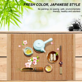 STOBAZA Placemat, Bamboo Placemat, Table Mat, 2 Pieces, 11.8 x 7.9 inches (30 x 20 cm), Heat Insulation, Anti-Slip, Japanese Style, Dining Tea Ceremony Supplies