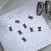 Valentine’s Day Nail Charms 3D Silver Bear Heart Nail Art
