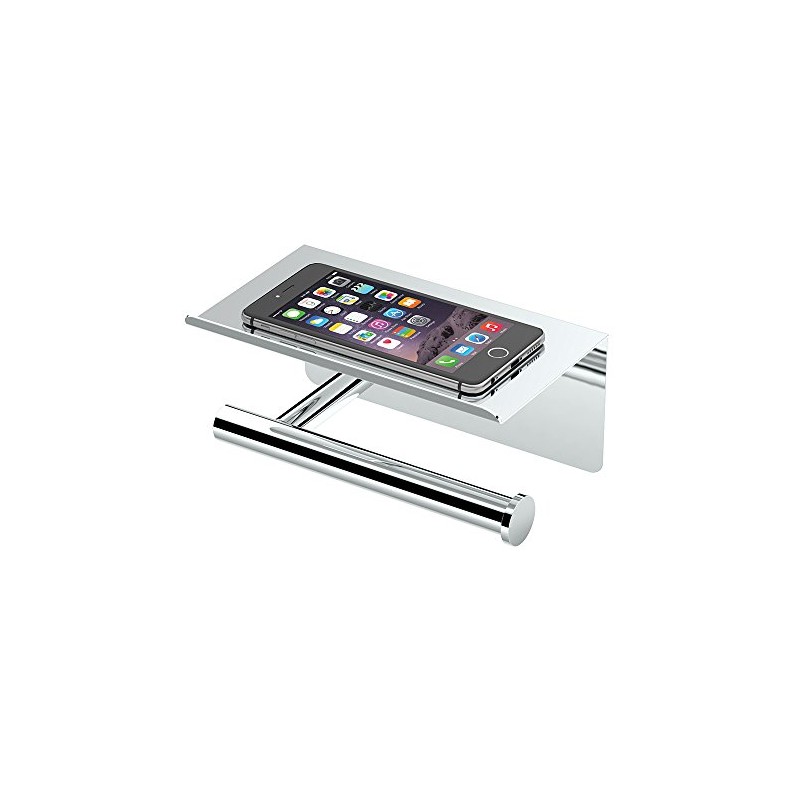 Gatco 1420 Latitude II Toilet Paper Holder with Mobile Shelf,