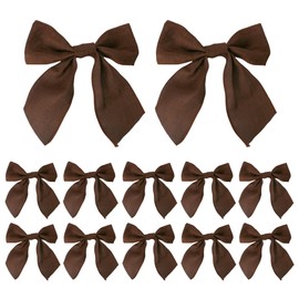 Meseey Brown Burlap Bows 12 Pack 6 Inch Farmhouse Christmas Bow for Tree,Gift Wrapping & Stockings,Reusable Rustic Party Supplies (Brown)