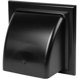 Awenta 150mm Extractor Hood Vent - Black ABS Plastic - Check Valve/Return Damper - Dryer Hole, Exhaust Hole, External Vent Cover - Outside Vent Cap - Duct Cover