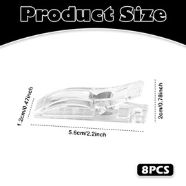 8PCS Transparent Blind Clips for Pleated & Roman Shades - Easy-to-Use Temporary Window Treatment Installation Clips