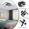HLILCEH Modern Black Led Ceiling Light 3-Square Design 3000K-6500K Dimmable
