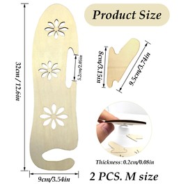 CHENNAN Pack of 2 Mitten Blocker Knitting Gloves Blocker Wooden Glove Knitting Tool Practical Knitting Tools Wooden Gloves for Knitting Mittens Size M (Floral Pattern)