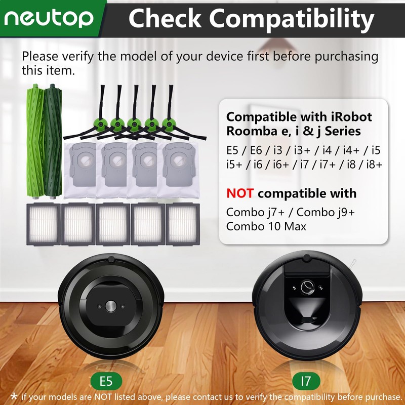 neutop Replacement Accessories Compatible with iRobot Roomba e, i &
