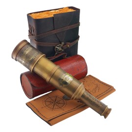 1915 London Brass Antique Telescope Maritime 20X Vintage Pirate Spyglass Telescope- Functional Brass & Clear Vision Pirate Telescope - Wonderful Gift for Nautical Décor Lovers, Vitorian Marine