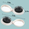 Mini hairbrush, pocket hairbrush with mirror, portable for purse/pocket, travel