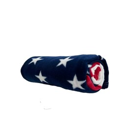 Wolf Essentials Cozy-Soft Microfleece Travel Blanket, 50x60 Inch, Lightweight, Compact, Perfect for Airplane and Car, US Flag