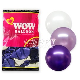 5 Round Balloons 13 cm Pearl Balloons Light Lavender + Purple + White, 50 Pack