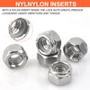 3/8"-16 Inch Lock Nuts -12Pack Nylon Insert Hex Locknuts,304 Stainless