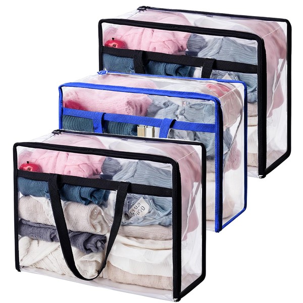 NXANZ Clear Clothes Storage Bags 40L Blanket Comforter Bedding Moving