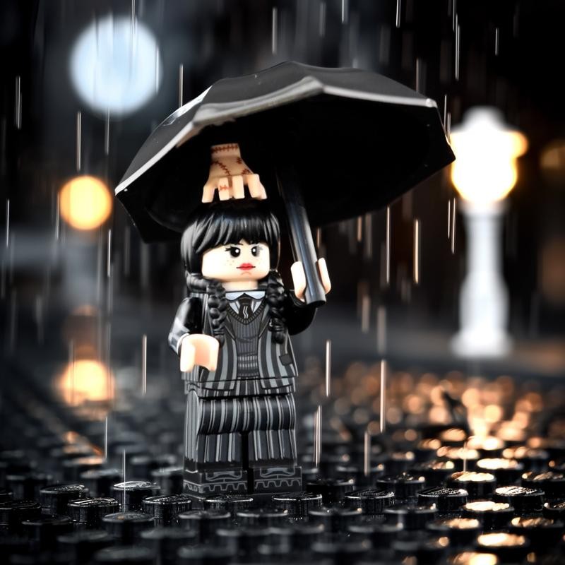 Wednesday Addams Custom Block Minifigure - Perfect for WednesdayFans -