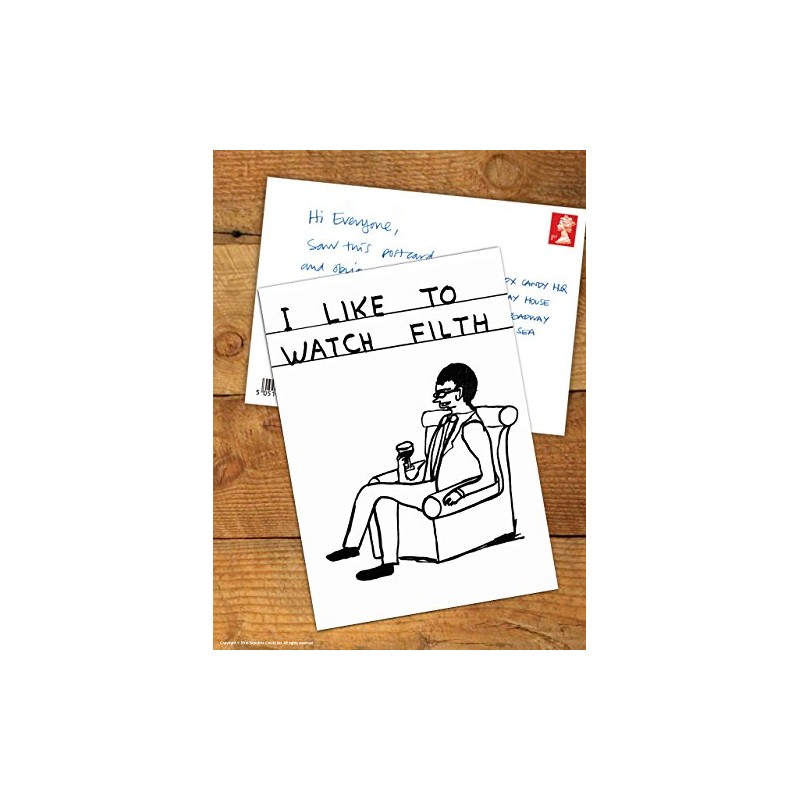 Funny Rude Humorous 'David Shrigley Watch Filth' Postcard