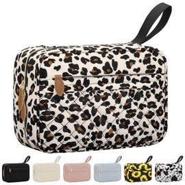 Vankor Travel Toiletry Bag for Women Medium Size Leopard Print