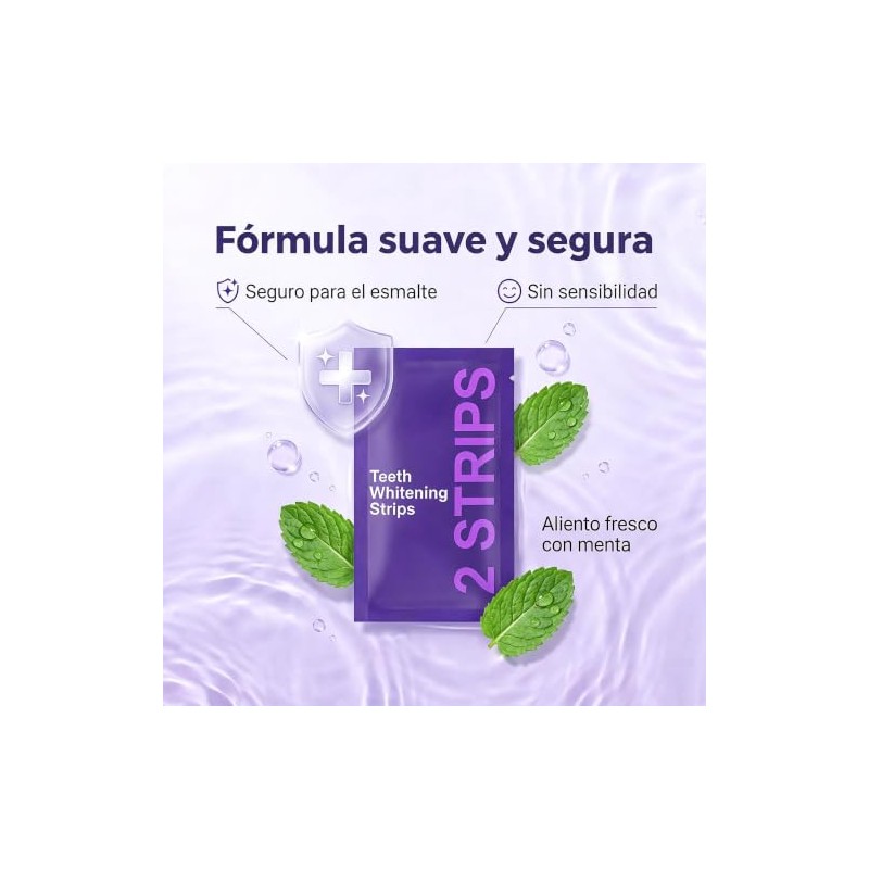 14pare Purple Teeth Whitening Strips Tiras Blanqueadoras Dientes Morado Tira