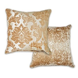 Emma Barclay Damask - Luxury Chenille Jacquard Cushion Cover in Coffee - 17x17 (43x43cm)