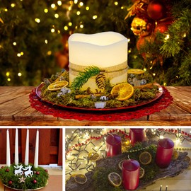 52 Pieces Christmas Decoration Advent Wreath Decoration Set, Christmas Craft Set Creative, Natural Decoration with Star Made of Birch Bark Orange Slice Cedar, Anise, Cinnamon, Acorn, Dark Green Moss