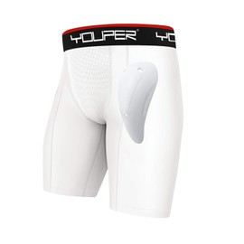 Youper Athletic Supporter, Compression Shorts w/Soft Protective Athletic Cup, Youth & Adult Sizes