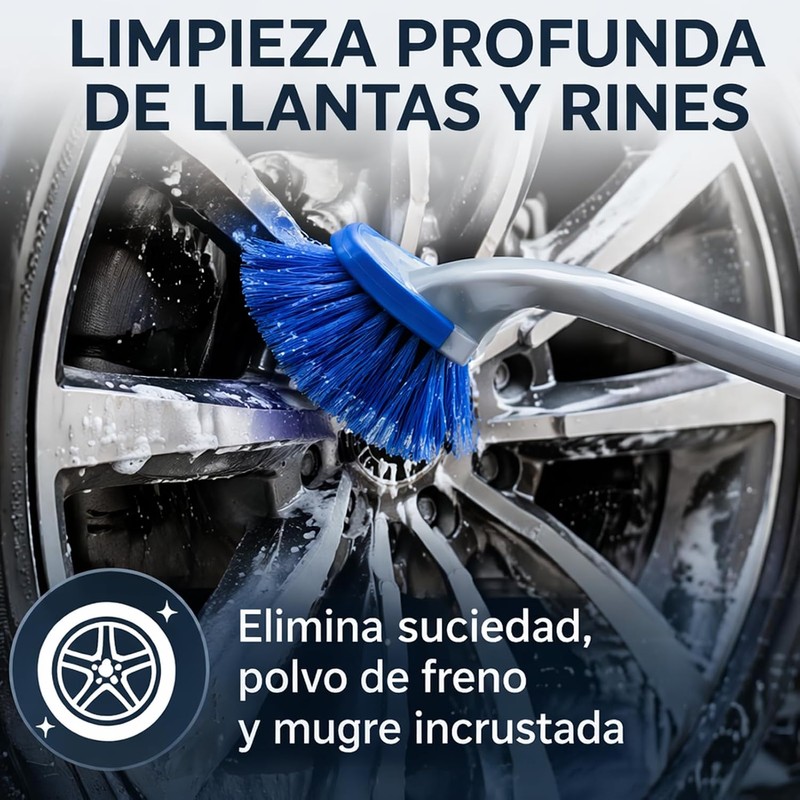 Keenso Cepillo para Lavado de Autos, Cepillo para Rines, Cerdas