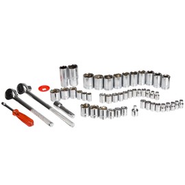Stalwart 52 Piece 1/4, 3/8 and 1/2 Drive Socket Set SAE and Metric