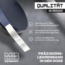 MIB Precision Gauge Tape 5 m, 0.05 mm | Carbon Steel Feeler Gauge Tape | Tool for Precise Measurements | Precision Feeling Gauge 5 µm | Tape Measure for Industry & Crafts | Measuring Gauge | Width