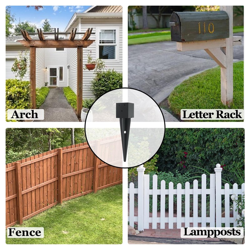 4 Pcs 4 "x 4 "Fence Post Anchors Ground Spike