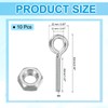 PATIKIL M6x40mm Eye Bolts, 10 Pcs Carbon Steel Threaded Eyebolt