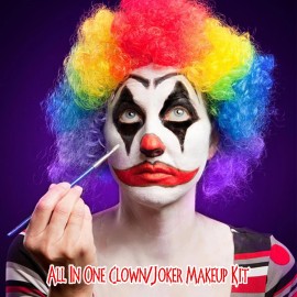 La Catrina Clown Makeup Kit, La Catrina White Black Red Face Paint Joker Blakc