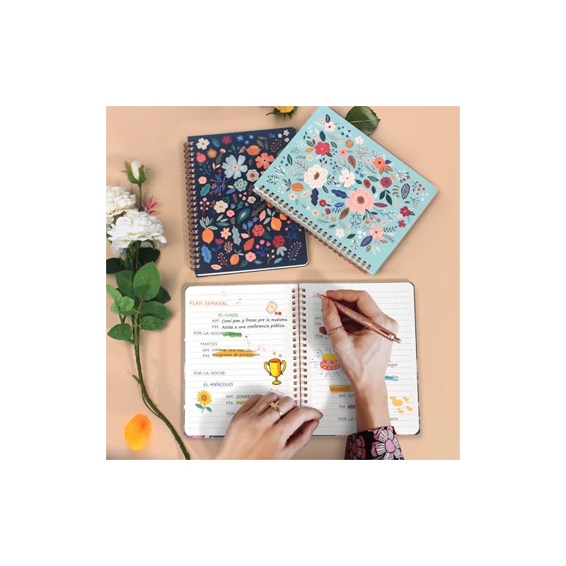 3pcs Cuaderno Espiral 240 Hojas Oficina Estudio Hogar Cuadernos Tapa
