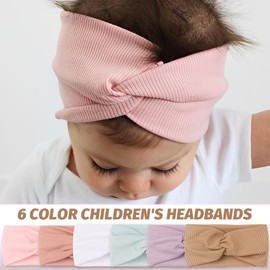 Pack of 6 Baby Headband Girls 0-6 Months Headband Baby Girl Hair Band Baby Newborn Soft Elastic Headband Wide Headbands for Toddlers
