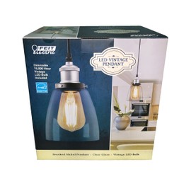 Feit Dimmable LED Vintage Pendant Brushed Nickel Clear Glass (40W Replacement) 6W